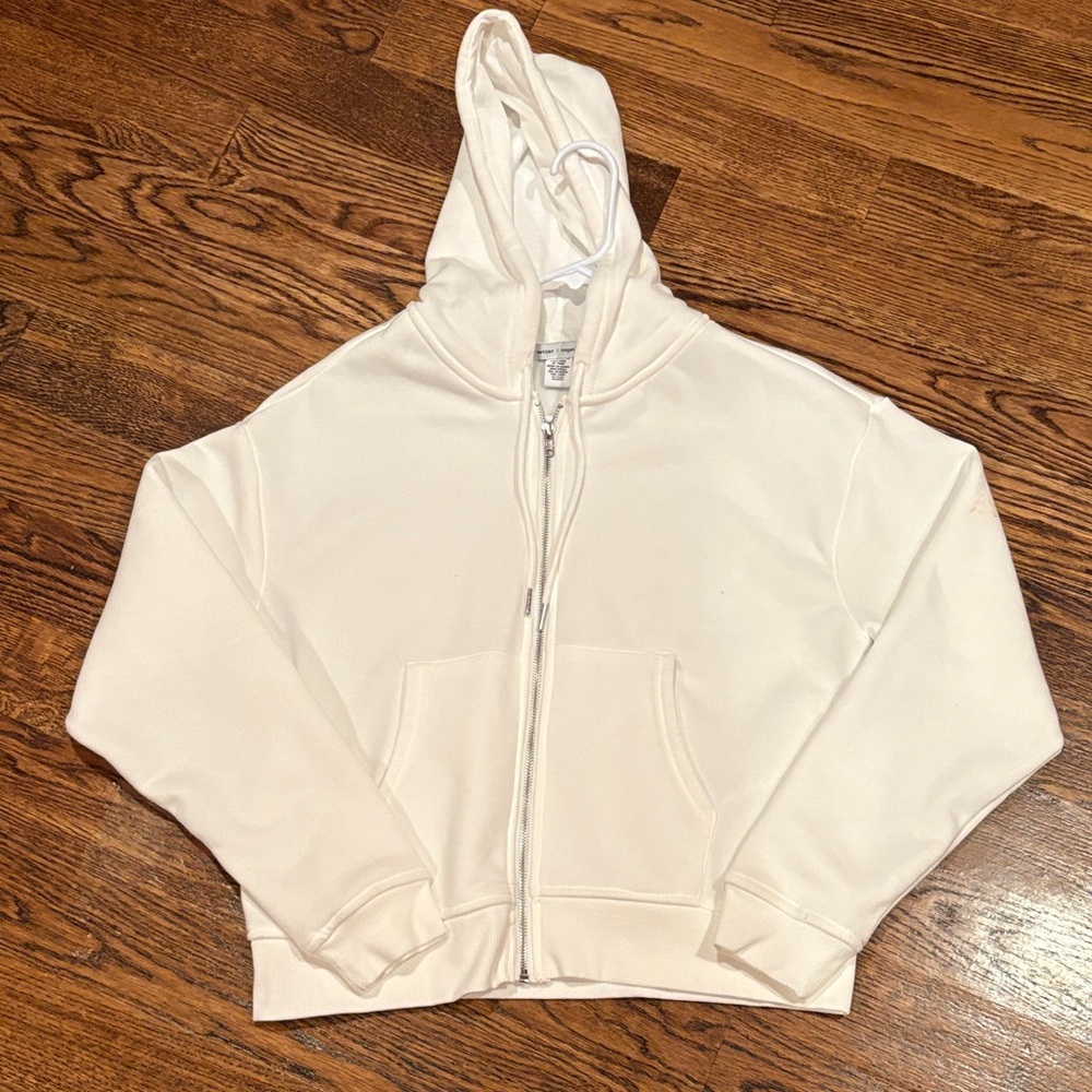 Classic White Zip-Up Hoodie